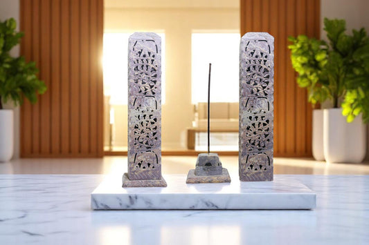 Traditional Handcrafted brown marble incense stick holder
