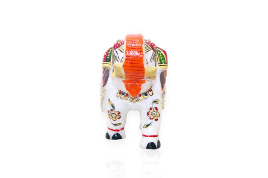 Exquisite White Marble Elephant Idols: Handcrafted and Hand-Painted Artistry