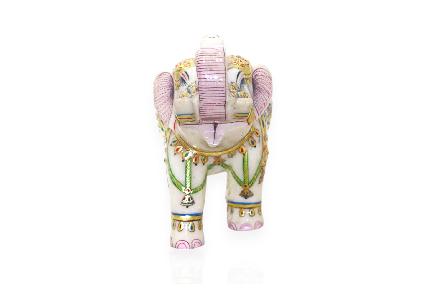 Exquisite White Marble Elephant Idols: Handcrafted and Hand-Painted Artistry