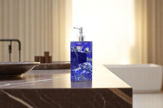 Handmade Blue stone soap dispenser - beautifully handcrafted