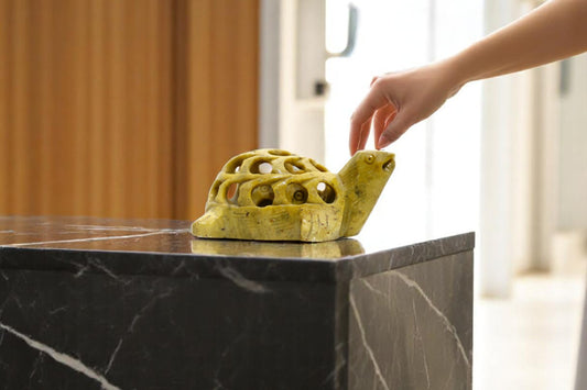 Tortoise inside a tortoise handmade marble sculpture