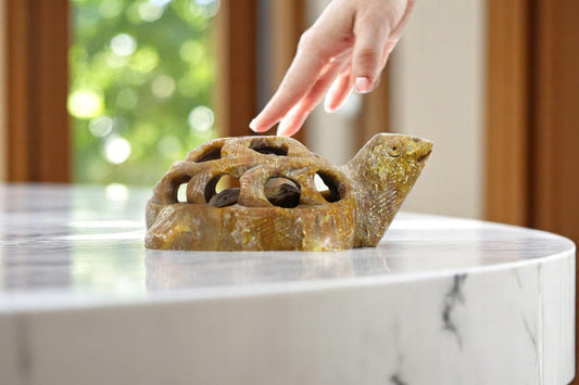 Tortoise inside a tortoise handmade marble sculpture (Small)