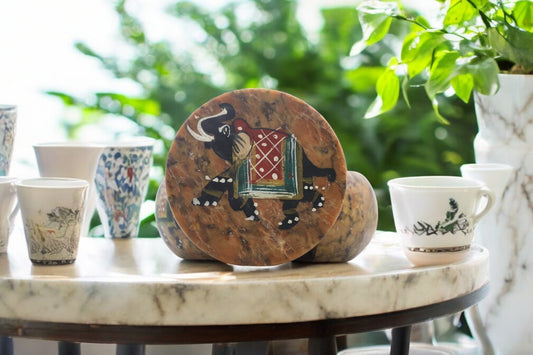 Handmade Brown Marble Tea Coasters - beautifully hand crafted