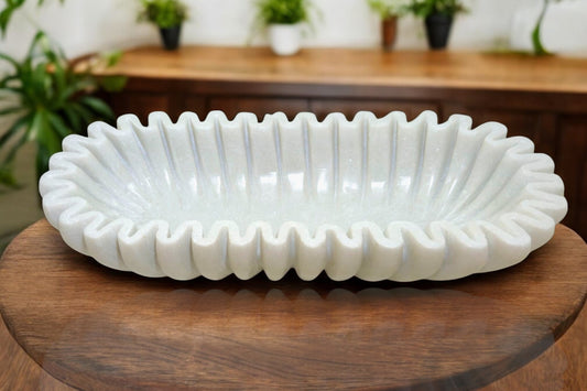 Versatile white marble oval shaped holder for Jewelry, phones, watches and fruits– Stunning Craftsmanship
