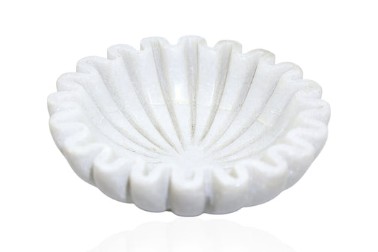 Marble Bowl Flower Decor | Dining Table Fruit Bowl | Temple Flower Bowl