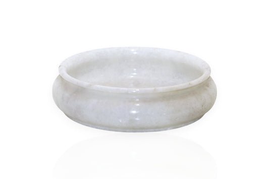 White marble serving bowl | fruit bowl | decoration bowl | temple flower bowl