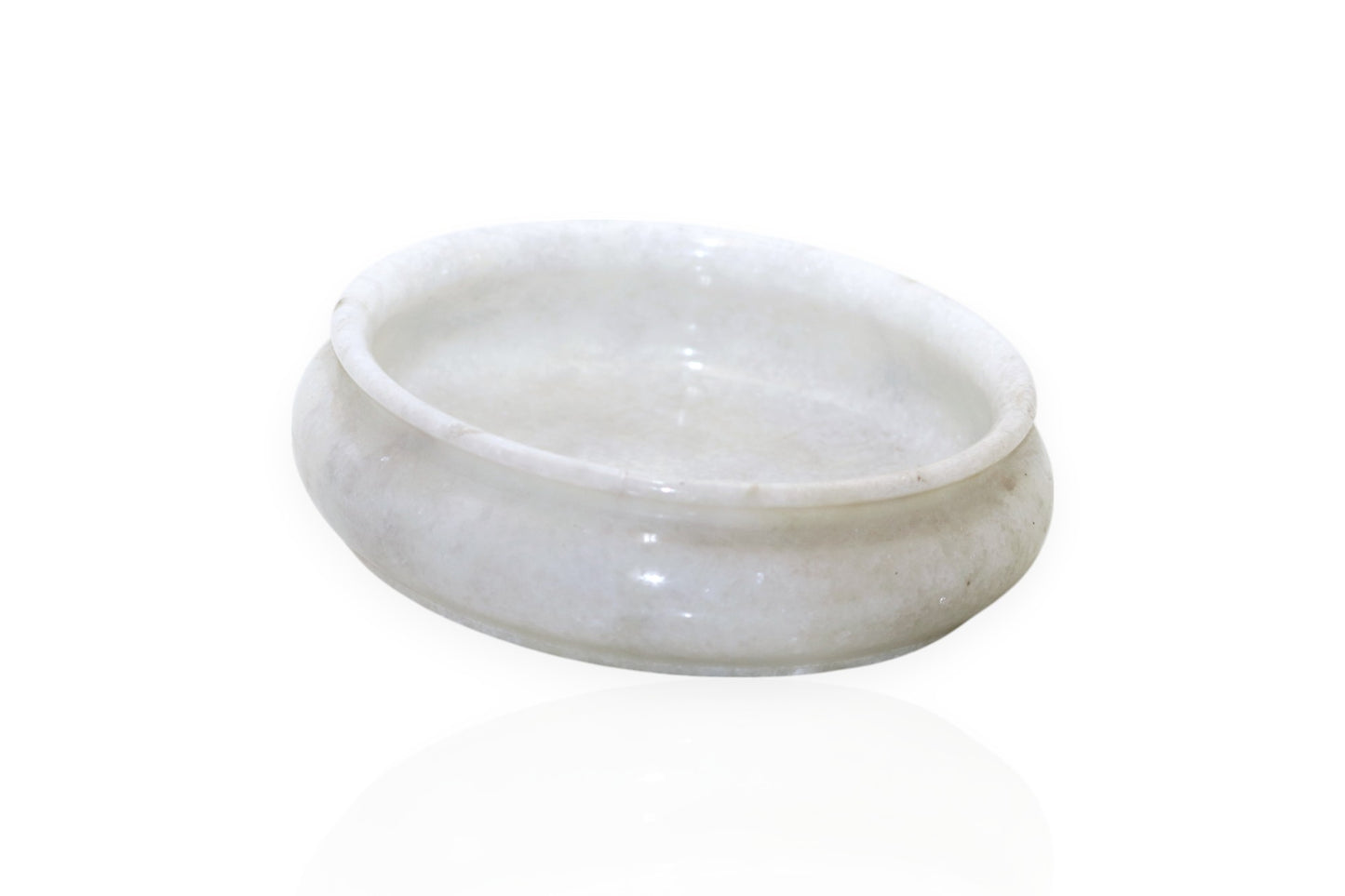 White marble serving bowl | fruit bowl | decoration bowl | temple flower bowl