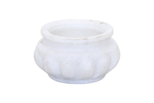 White marble pot shaped sauce bowl | chutney bowl | multiple utility bowl