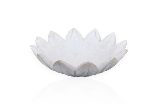 White flower shaped marble fruit plate | flower decoration plate | dry fruit plate | multi utility bowl