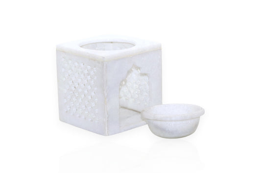 White marble fumes dispenser | perfume oil burner | camphor burner