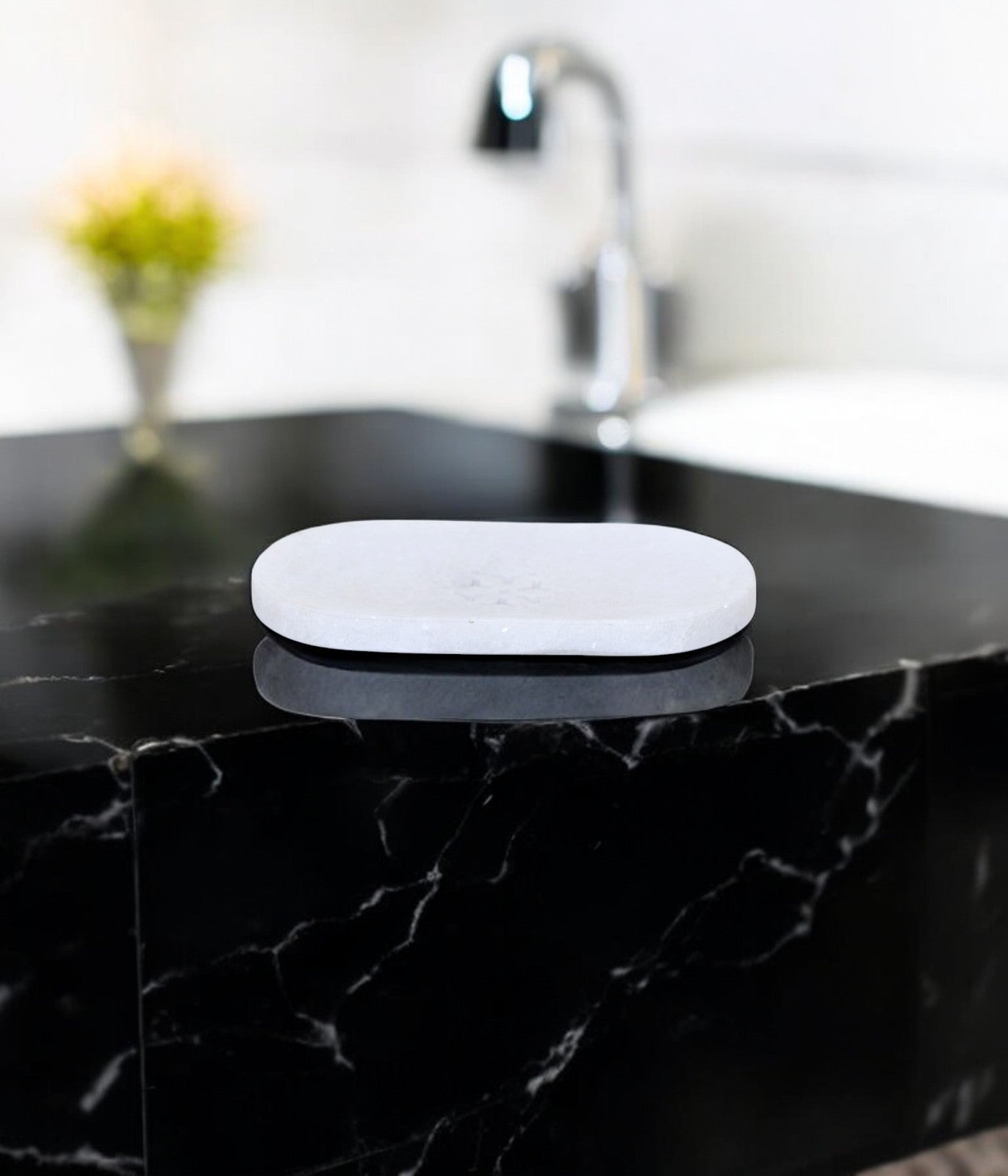 White marble soap plate