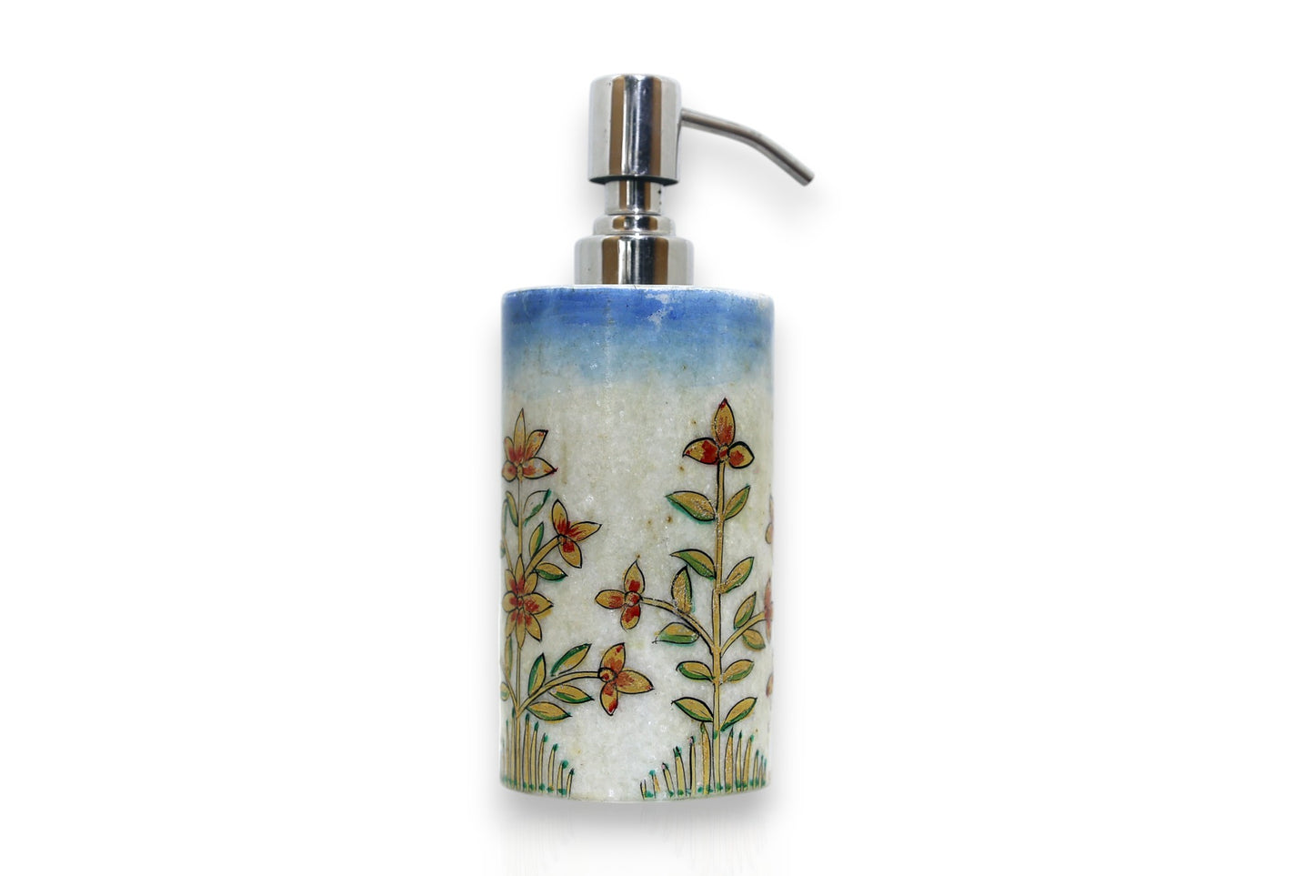 Blue white marble soap dispenser 1 Luxury hand crafted handicraft items Global Japan Korea Dubai Singapore Europe UK london United kingdom United states of America UAE Saudi USA.jpg