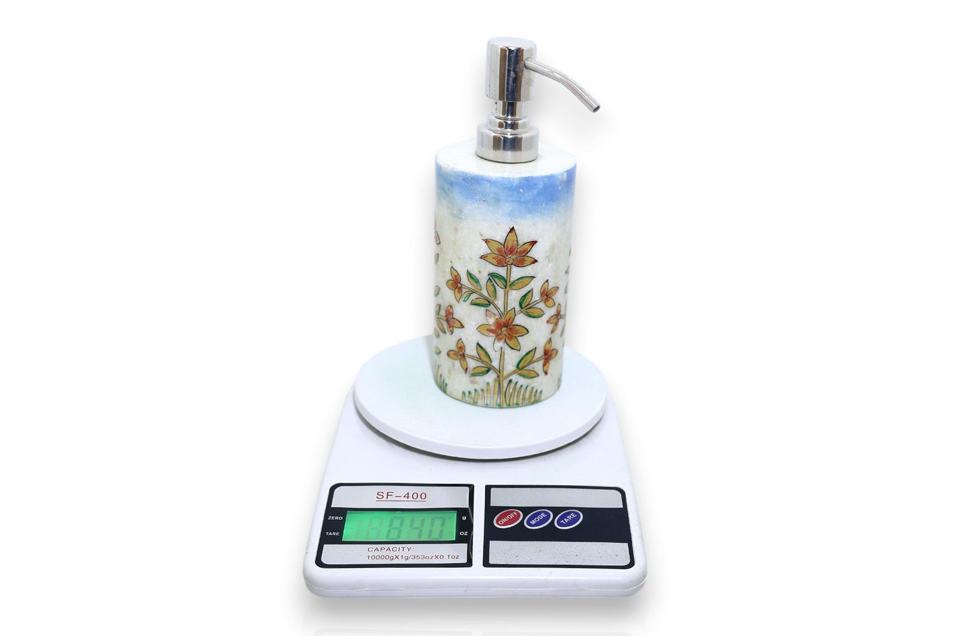 Blue white marble soap dispenser 1 Luxury hand crafted handicraft items Global Japan Korea Dubai Singapore Europe UK london United kingdom United states of America UAE Saudi USA.jpg