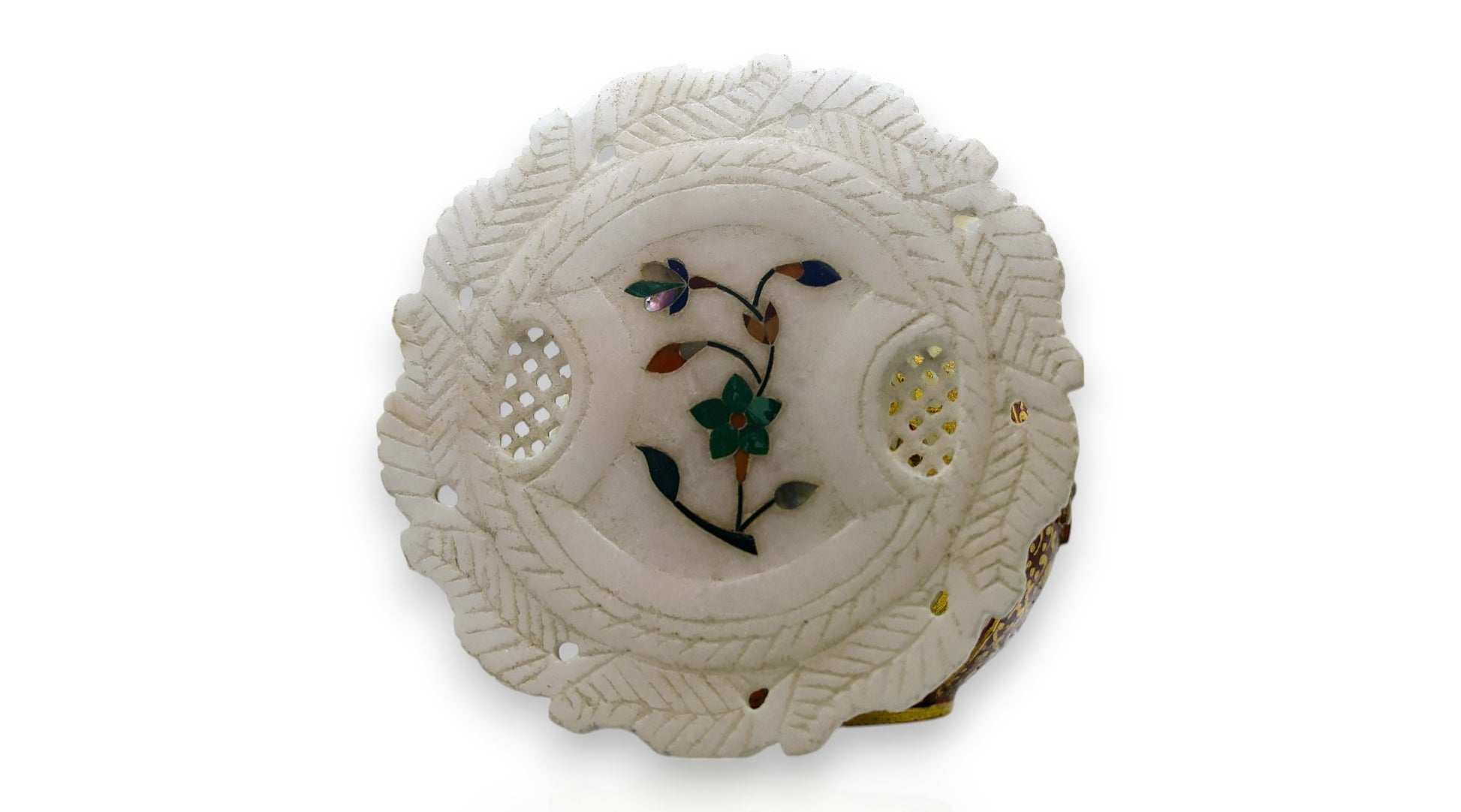 Hand painted white marble pot Luxury hand crafted handicraft items Global Japan Korea Dubai Singapore Europe UK London United kingdom United states of America UAE USA
