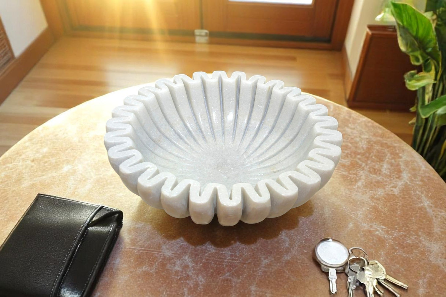 Ultimate Multi-Purpose Organizer ,White Marble Round Holders for Phones, Watches, Jewelry and more