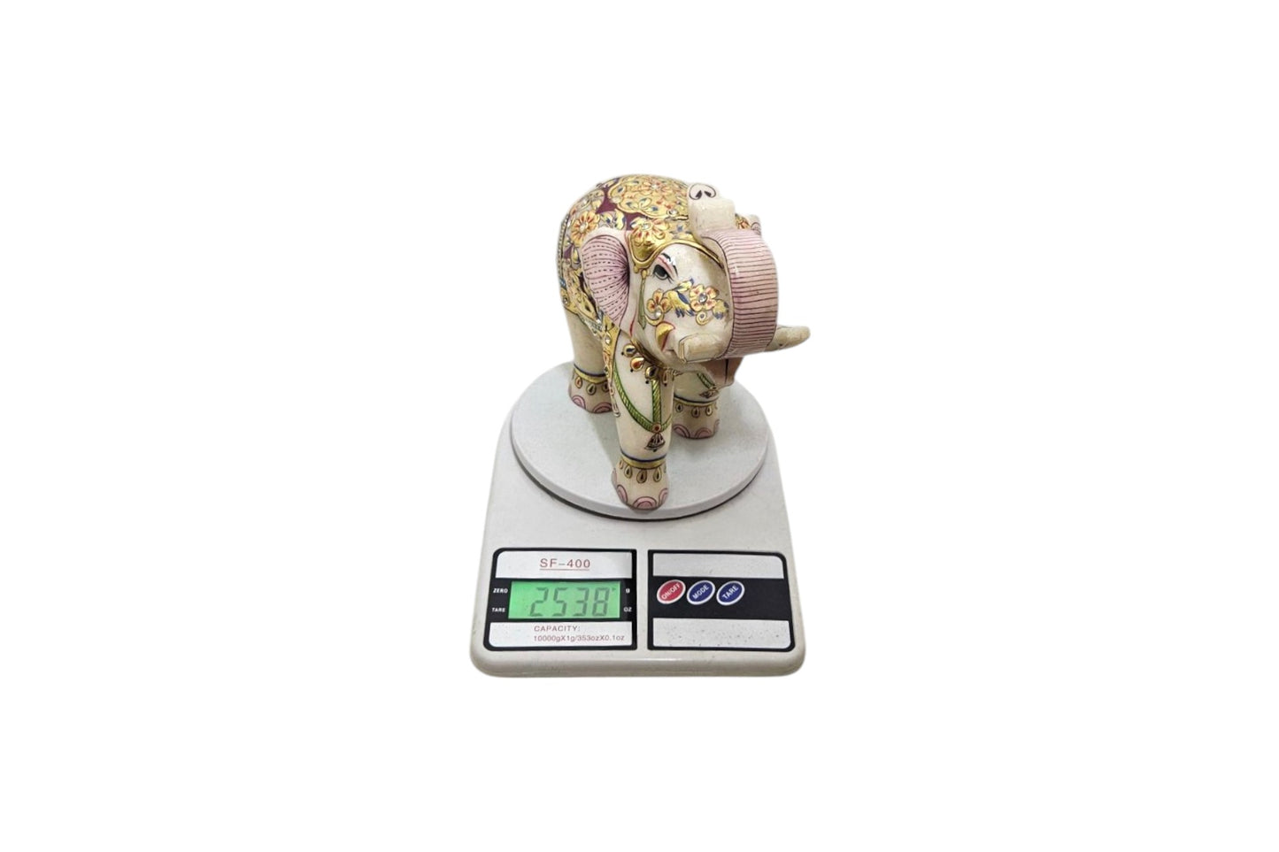 Exquisite White Marble Elephant Idols: Handcrafted and Hand-Painted Artistry