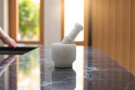 Mini Mortar and Pestle made of marble for grinding medicine, sugar, spices