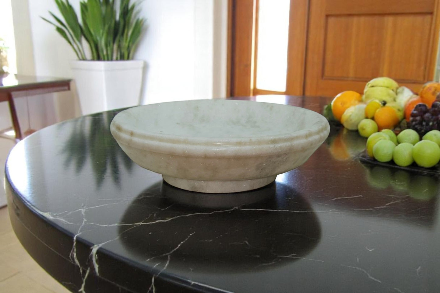 Big size solid 6 kilograms rich marble bowl perfect for phones, watches, keys holder, fruits, vegetables and much more
