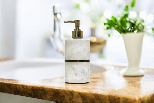 white marble soap dispenser Luxury hand crafted handicraft items Global Japan Korea Dubai Singapore Europe UK London United kingdom United states of America UAE Saudi USA