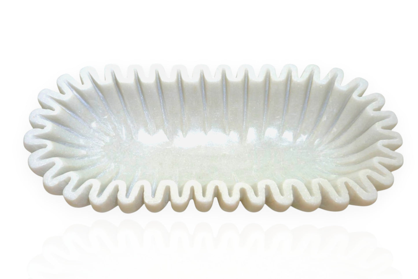 Versatile white marble oval shaped holder for Jewelry, phones, watches and fruits– Stunning Craftsmanship