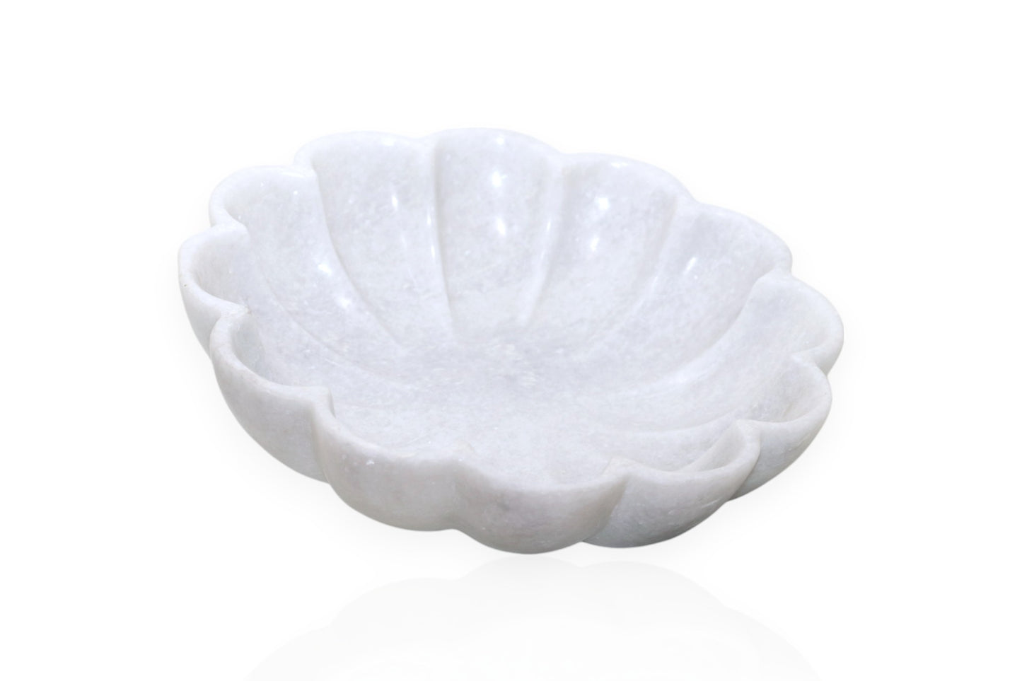 White marble flower shaped serving bowl | fruit bowl | decoration bowl | temple flower bowl