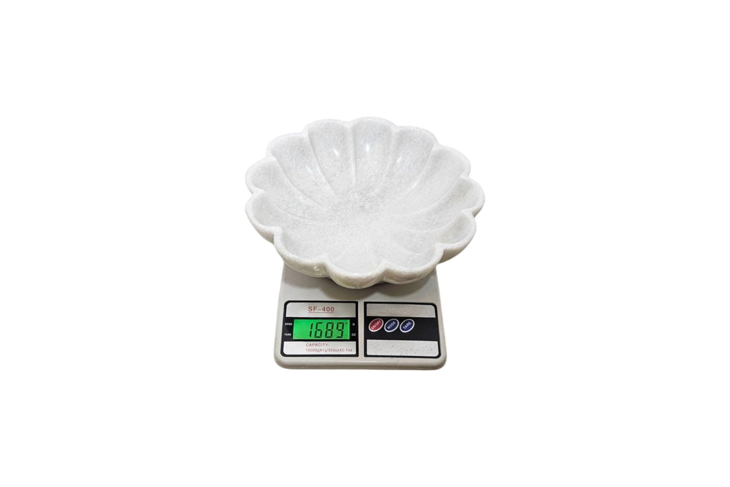 White marble flower shaped serving bowl | fruit bowl | decoration bowl | temple flower bowl
