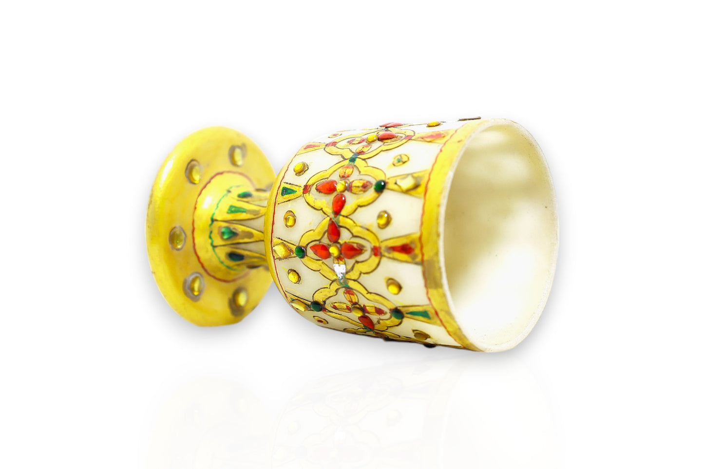 White marble hand painted hand crafted wine glass