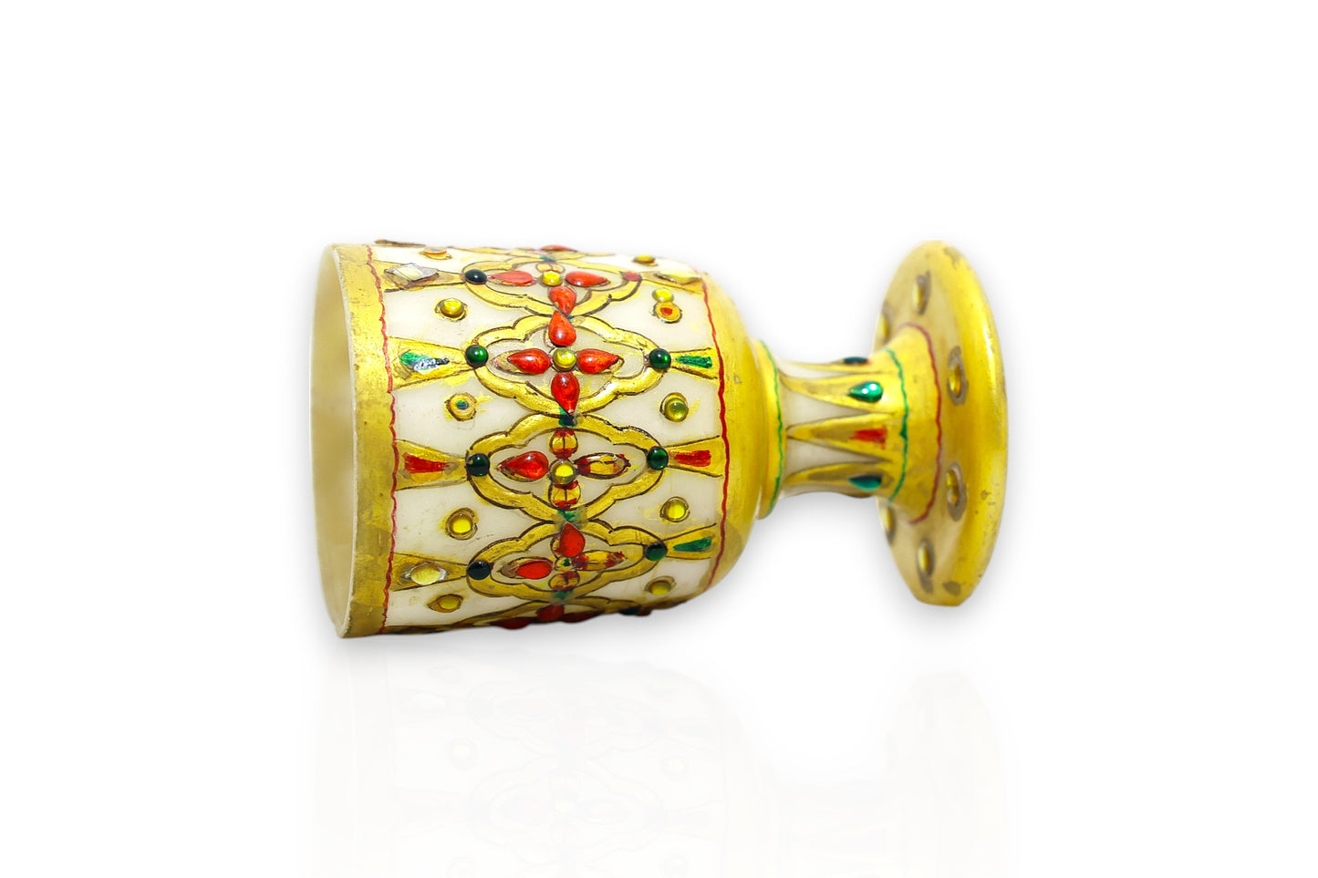 White marble hand painted hand crafted wine glass