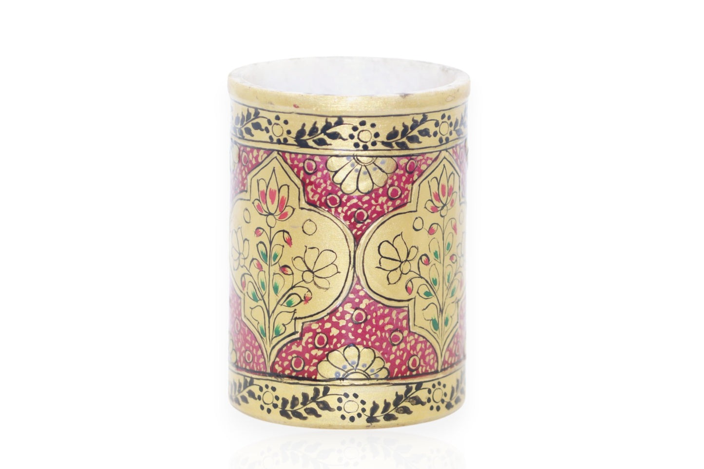 White marble hand painted and hand pen holder