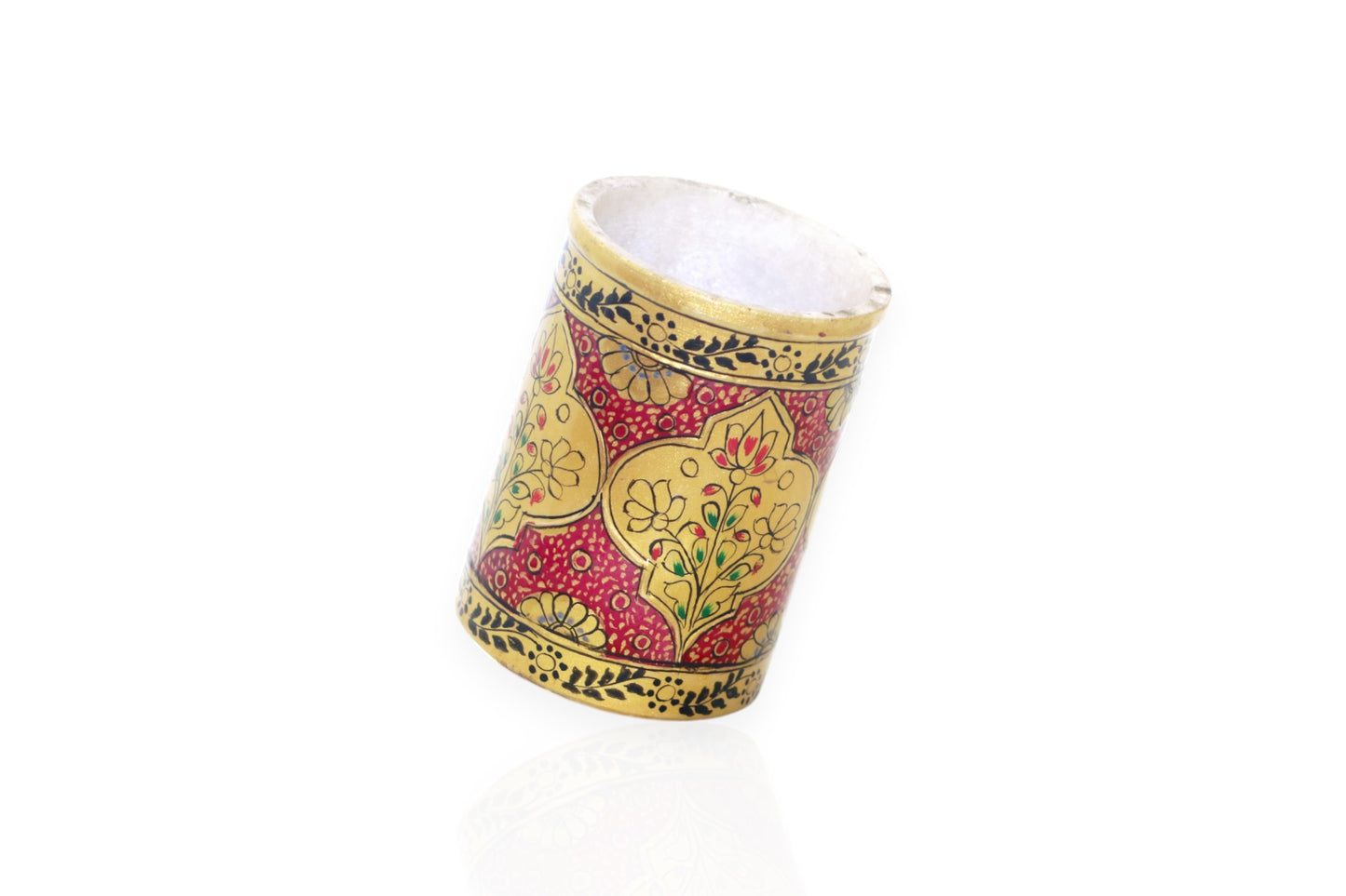 White marble hand painted and hand pen holder
