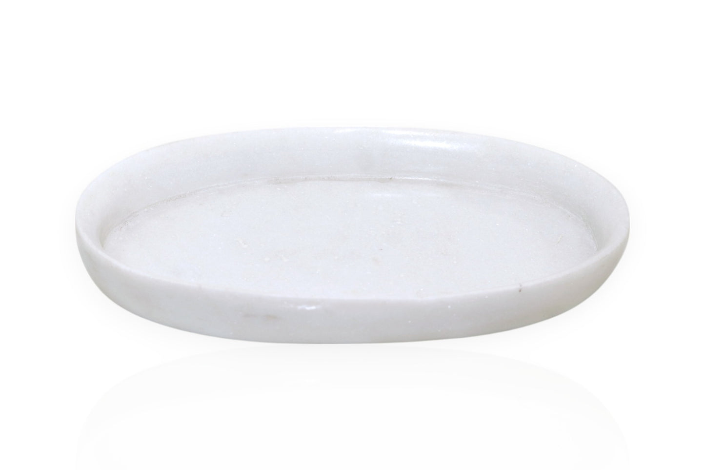 White marble oval dinner plate | temple flower plate | Dry fruit plate