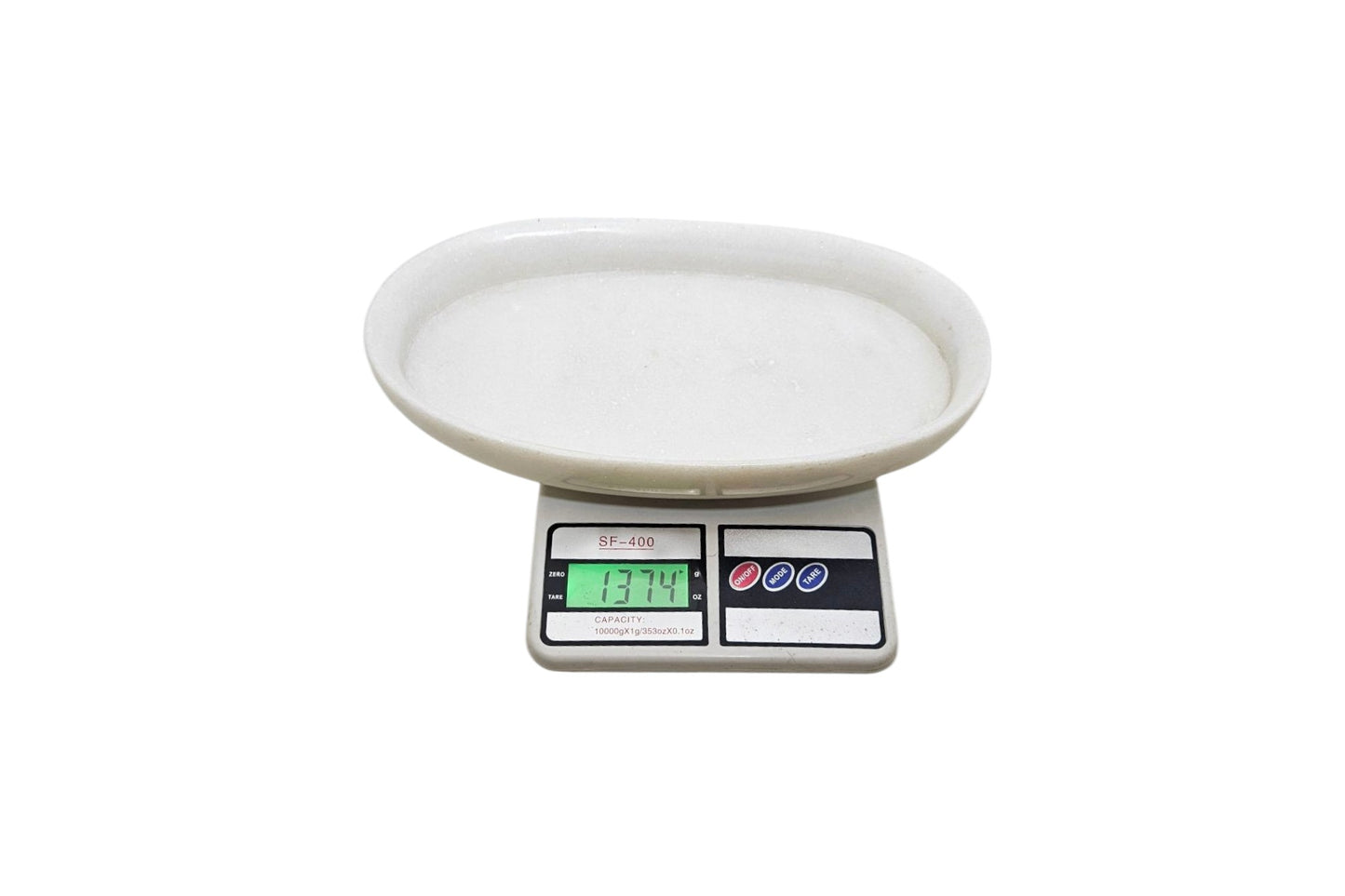 White marble oval dinner plate | temple flower plate | Dry fruit plate