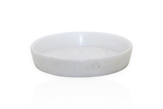 White round marble fruit plate | flower decoration plate | dry fruit plate | multi utility bowl