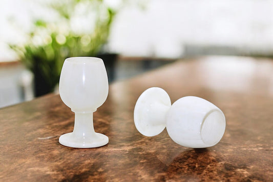 White marble wine glass