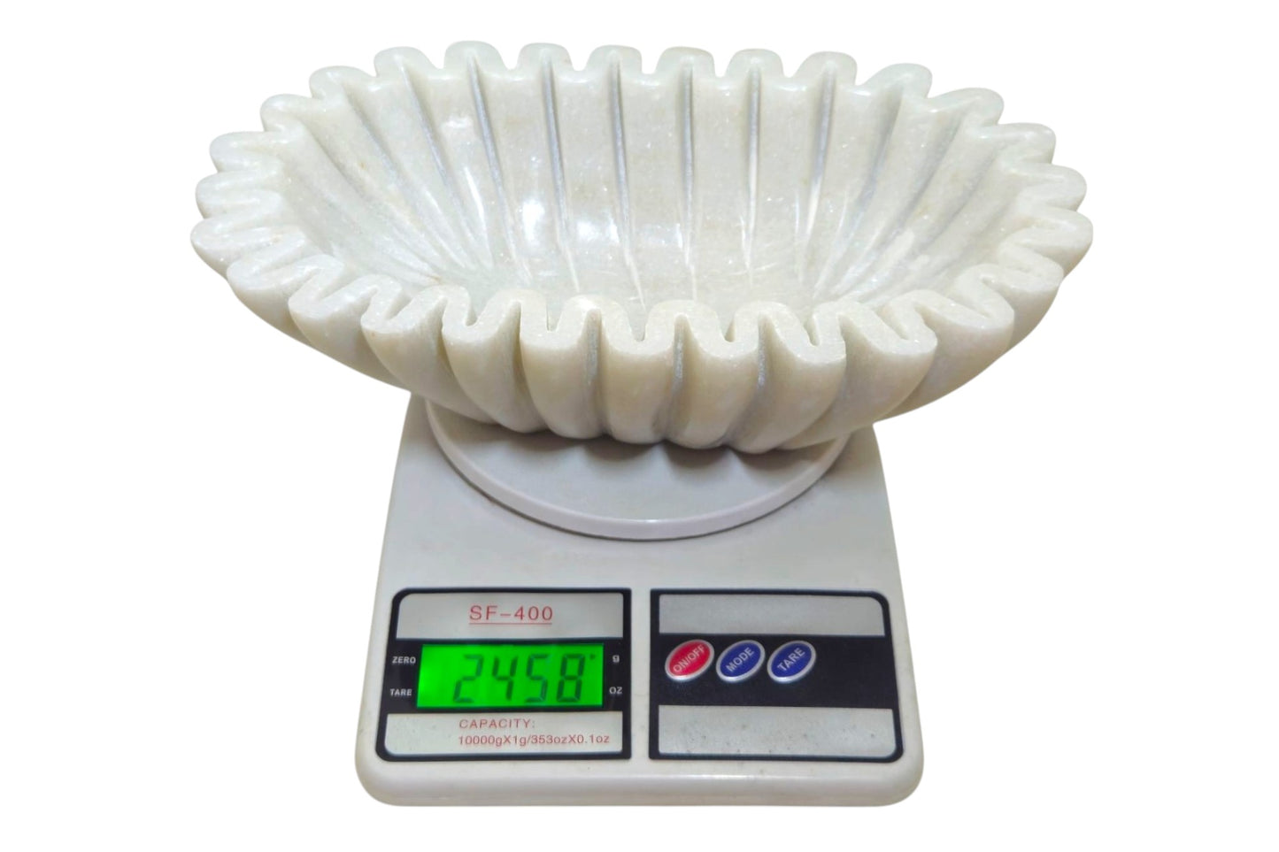 The Ultimate Multi-Purpose Organizer for daily use, White Marble Oval holders for phones, watches, jewelry or fruits 2.5kgs in weight