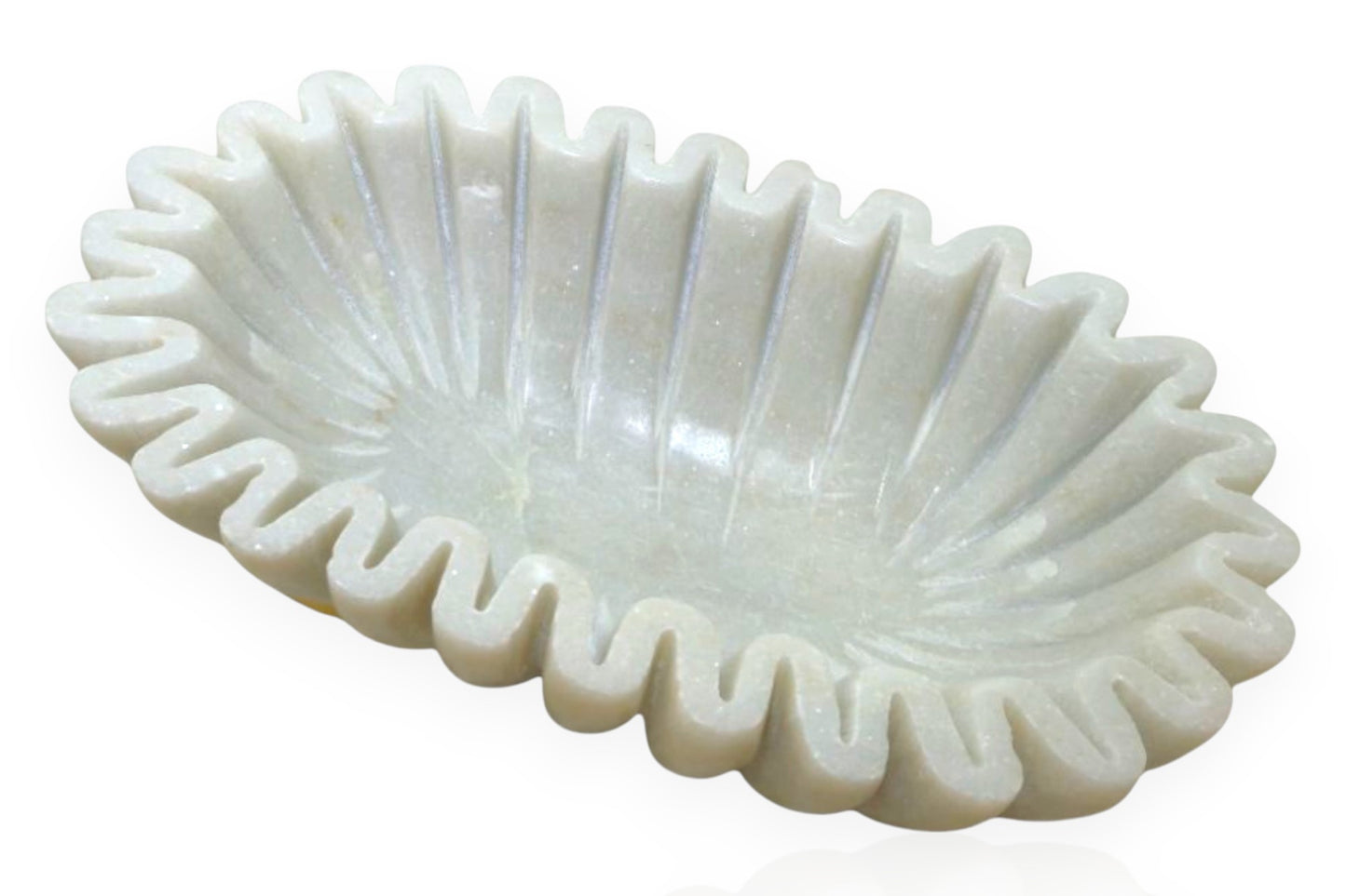 The Ultimate Multi-Purpose Organizer for daily use, White Marble Oval holders for phones, watches, jewelry or fruits 2.5kgs in weight